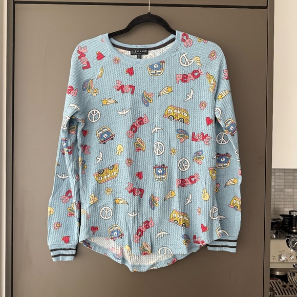 PJ Salvage "Peace & Love" Thermal Pajama Set - Pants and Longsleeve - Picture 8 of 10